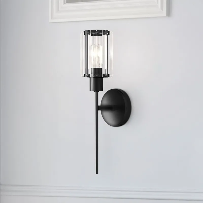 UQL4810 Glam Indoor Wall Sconce, 17.00''H x 4.75''W x 5.50''D, Matte Black Finish, Felton Collection — Urban Ambiance LED Wall Lights 100.0W 3000K