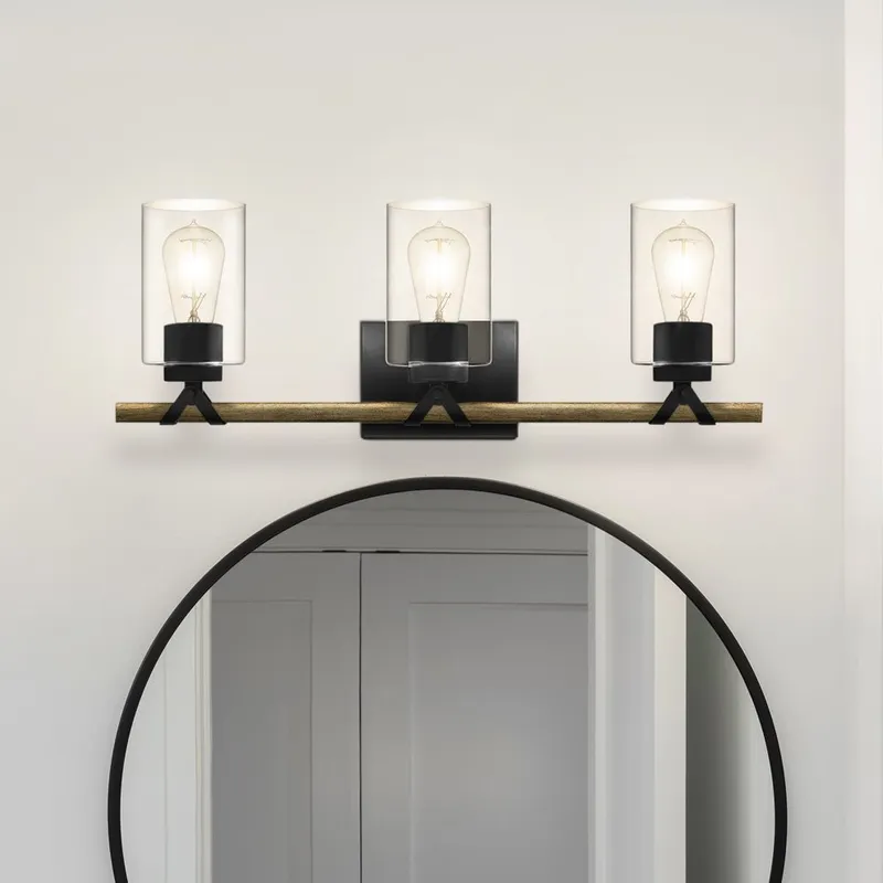 UQL4692 Modern Farmhouse Indoor Bath Light, 8.50''H x 24.00''W x 5.75''D, Matte Black Finish, Towner Collection — Urban Ambiance LED Linear Lights 100.0W 3000K