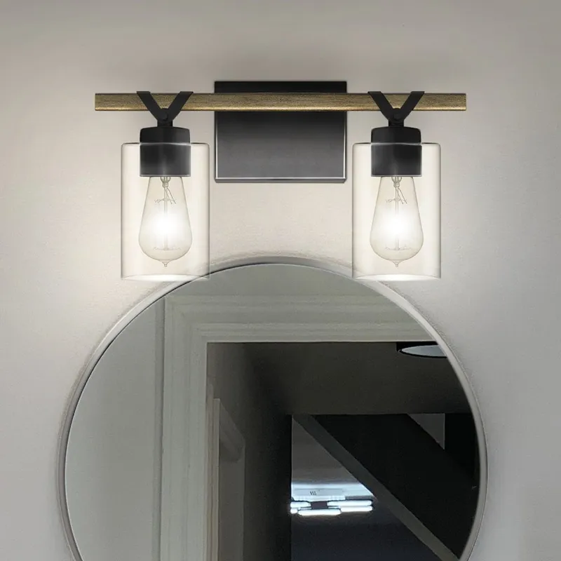 UQL4691 Modern Farmhouse Indoor Bath Light, 8.50''H x 16.00''W x 5.75''D, Matte Black Finish, Towner Collection — Urban Ambiance LED Smart & Connected Lighting 100.0W 3000K