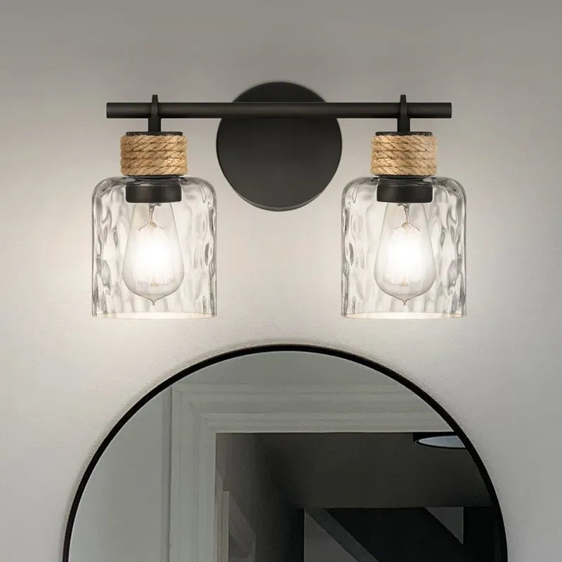 UQL4521 Coastal Indoor Bath Light, 9.25''H x 14.50''W x 5.75''D, Matte Black Finish, Lancaster Collection — Urban Ambiance LED Smart & Connected Lighting 100.0W 3000K