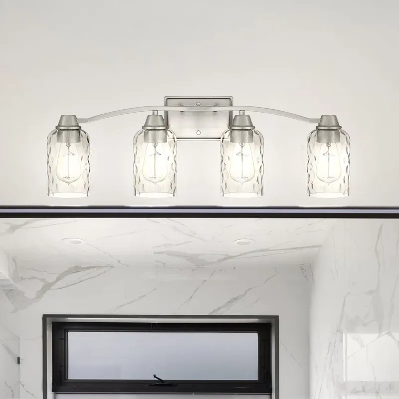 UQL4422 Classic Indoor Bath Light, 9.00''H x 28.00''W x 6.50''D, Brushed Nickel Finish, Ravensburg Collection — Urban Ambiance LED Linear Lights 100.0W 3000K