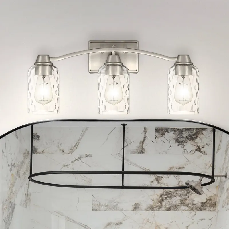 UQL4421 Classic Indoor Bath Light, 9.00''H x 21.50''W x 6.50''D, Brushed Nickel Finish, Ravensburg Collection — Urban Ambiance LED Linear Lights 100.0W 3000K