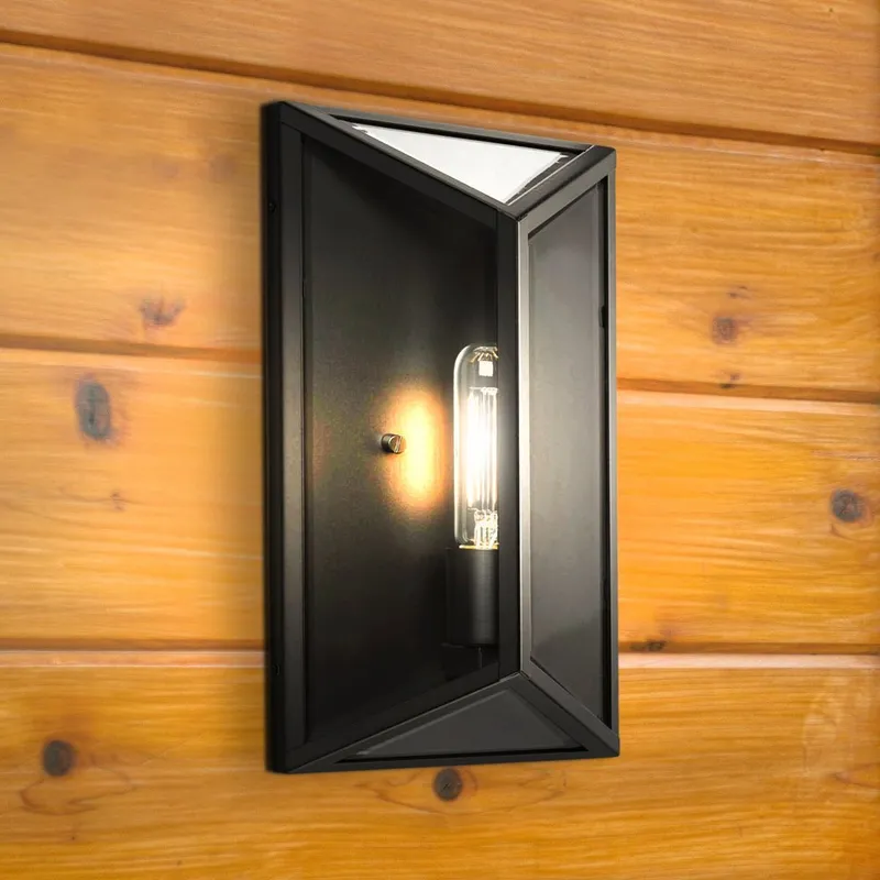 UHP1580 Modern Outdoor Wall Sconce, 13-3/4''H x 4-5/8"W x 7-1/2''D, Matte Black Finish, Tiverton Collection — Urban Ambiance LED Wall Lights 60.0W 3000K