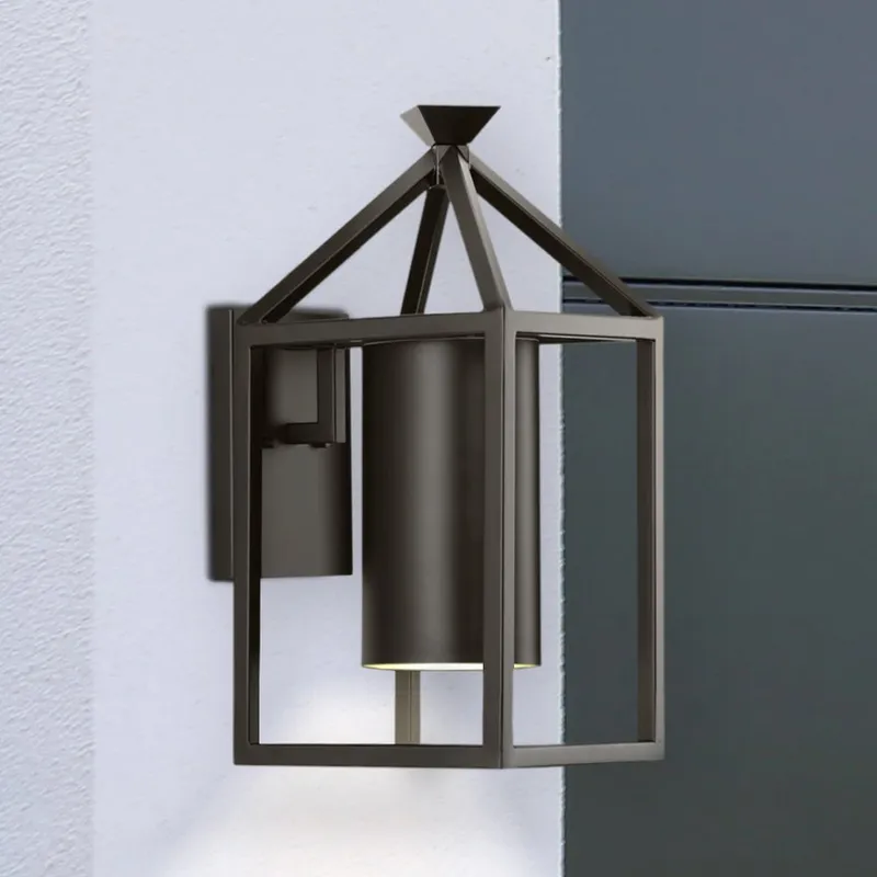 UHP1571 Modern Outdoor Wall Sconce, 18''H x 11"W x 9''D, Matte Black Finish, Sherwood Collection — Urban Ambiance LED Wall Lights 100.0W 3000K