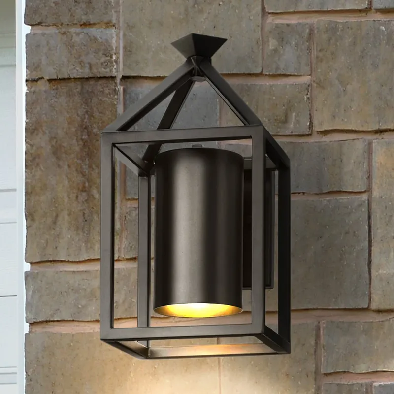 UHP1570 Modern Outdoor Wall Sconce, 12-1/2''H x 8"W x 6-1/2''D, Matte Black Finish, Sherwood Collection — Urban Ambiance LED Wall Lights 100.0W 3000K