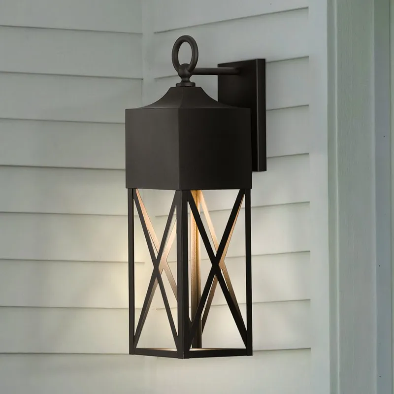 UHP1564 Modern Farmhouse Outdoor Wall Sconce, 23-1/4''H x 9-1/2"W x 7''D, Textured Black Finish, Sunnybank Collection — Urban Ambiance LED Wall Lights 100.0W 3000K
