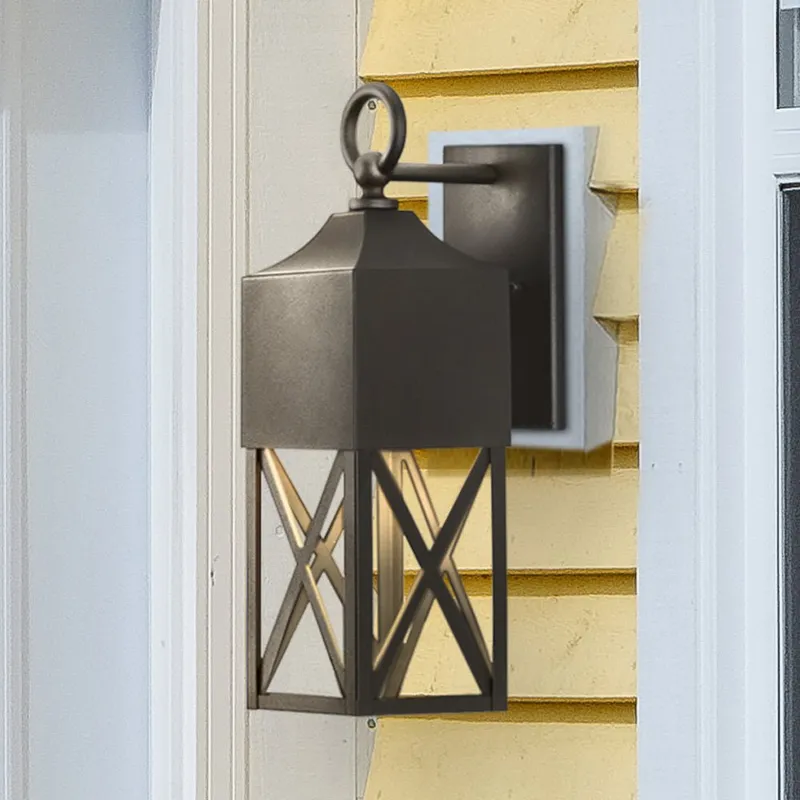 UHP1562 Modern Farmhouse Outdoor Wall Sconce, 18-3/8''H x 8-1/4"W x 5-3/4''D, Textured Black Finish, Sunnybank Collection — Urban Ambiance LED Wall Lights 100.0W 3000K