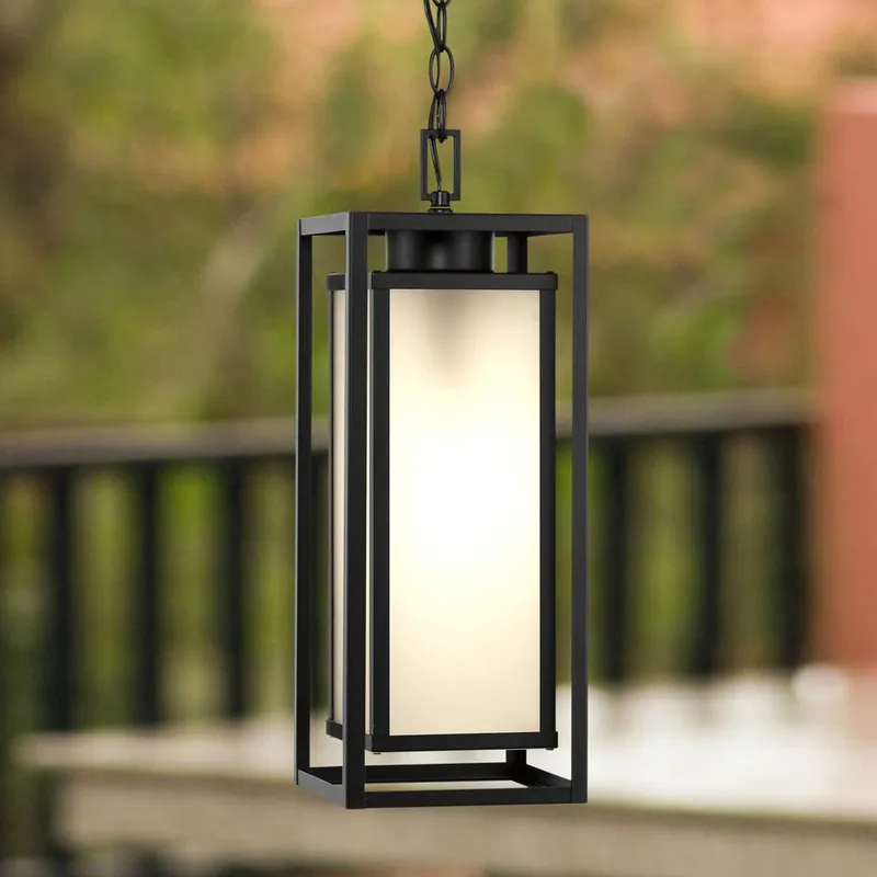 UHP1540 Contemporary Outdoor Pendant, 19-3/8''H x 7"W x 7''D, Matte Black Finish, Cavalier Collection — Urban Ambiance LED Landscape Lights 100.0W 3000K