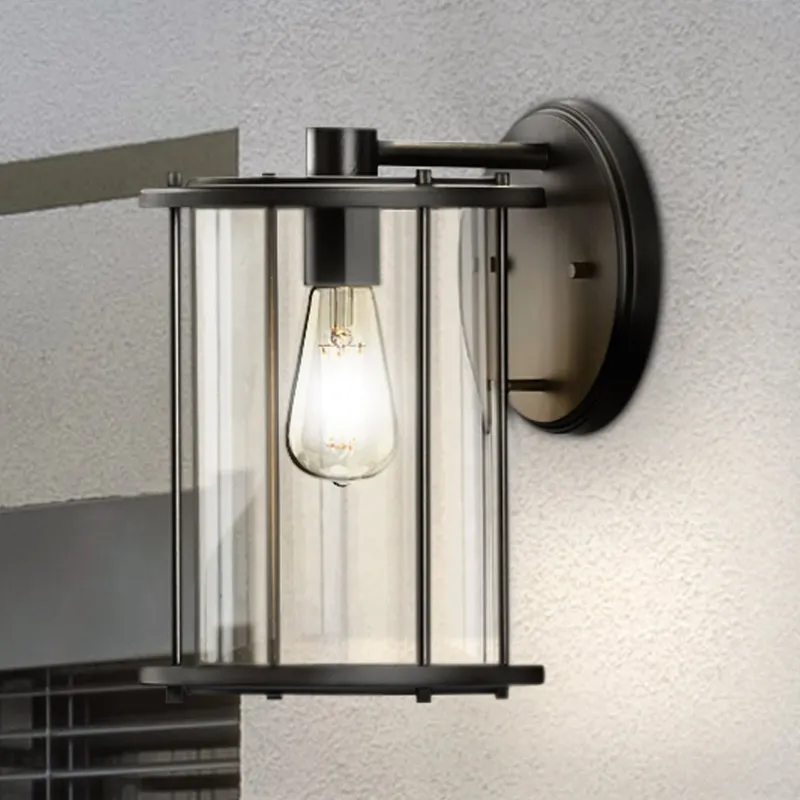 UHP1528 Farmhouse Outdoor Wall Sconce, 11-1/2''H x 9-1/4"W x 8''D, Matte Black Finish, Bankstown Collection — Urban Ambiance LED Wall Lights 100.0W 3000K