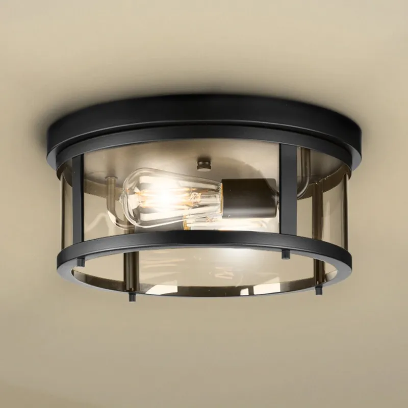 UHP1524 Farmhouse Outdoor Ceiling Light, 5-3/4''H x 12-5/8"W x 12-5/8''D, Matte Black Finish, Bankstown Collection — Urban Ambiance LED Post Top Lights 75.0W 3000K