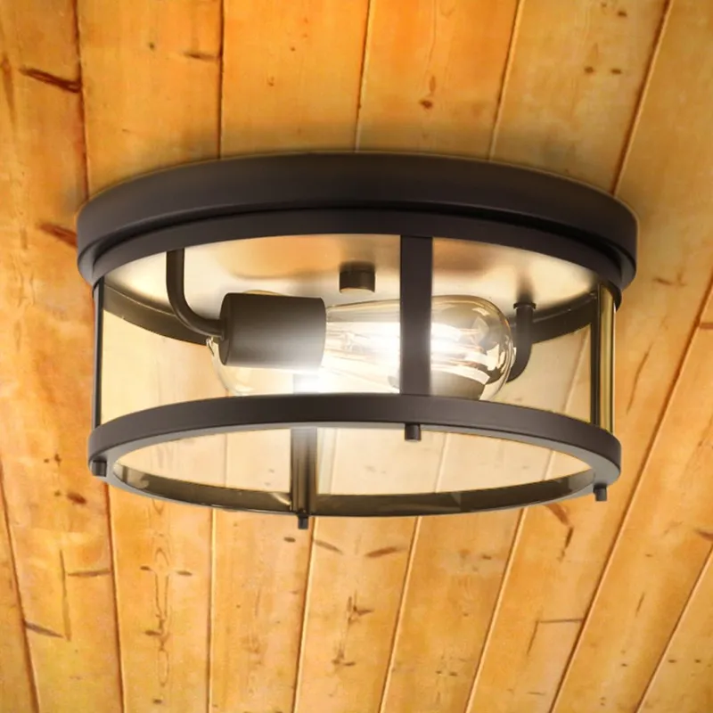 UHP1523 Farmhouse Outdoor Ceiling Light, 5-3/4''H x 12-5/8"W x 12-5/8''D, Antique Bronze Finish, Bankstown Collection — Urban Ambiance LED Post Top Lights 75.0W 3000K