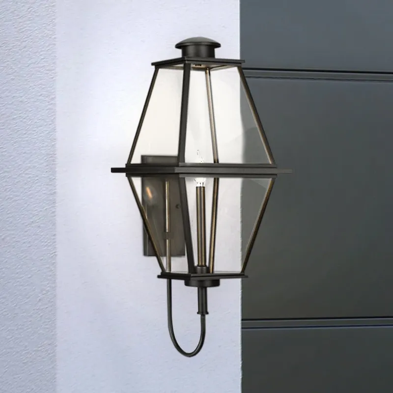 UHP1518 Vintage Outdoor Wall Sconce, 32''H x 13-7/8"W x 12-3/4''D, Textured Black Finish, Solingen Collection — Urban Ambiance LED Wall Lights 60.0W 3000K