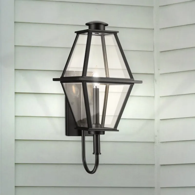 UHP1516 Vintage Outdoor Wall Sconce, 24''H x 10-5/8"W x 9-1/2''D, Textured Black Finish, Solingen Collection — Urban Ambiance LED Wall Lights 60.0W 3000K