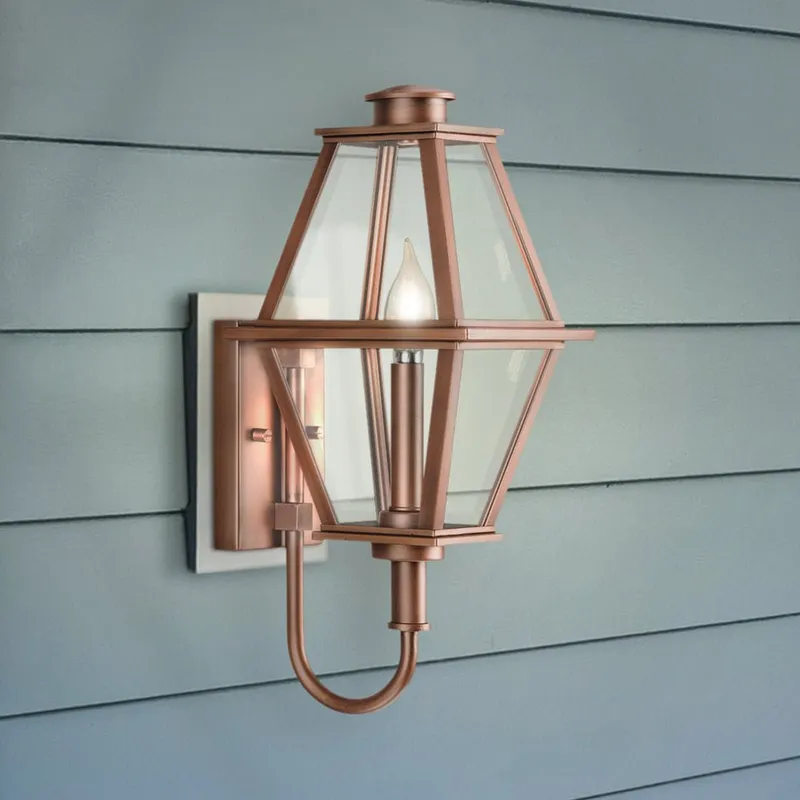 UHP1515 Vintage Outdoor Wall Sconce, 18-1/8''H x 8-1/2"W x 7-1/4''D, Antique Copper Finish, Solingen Collection — Urban Ambiance LED Wall Lights 60.0W 3000K
