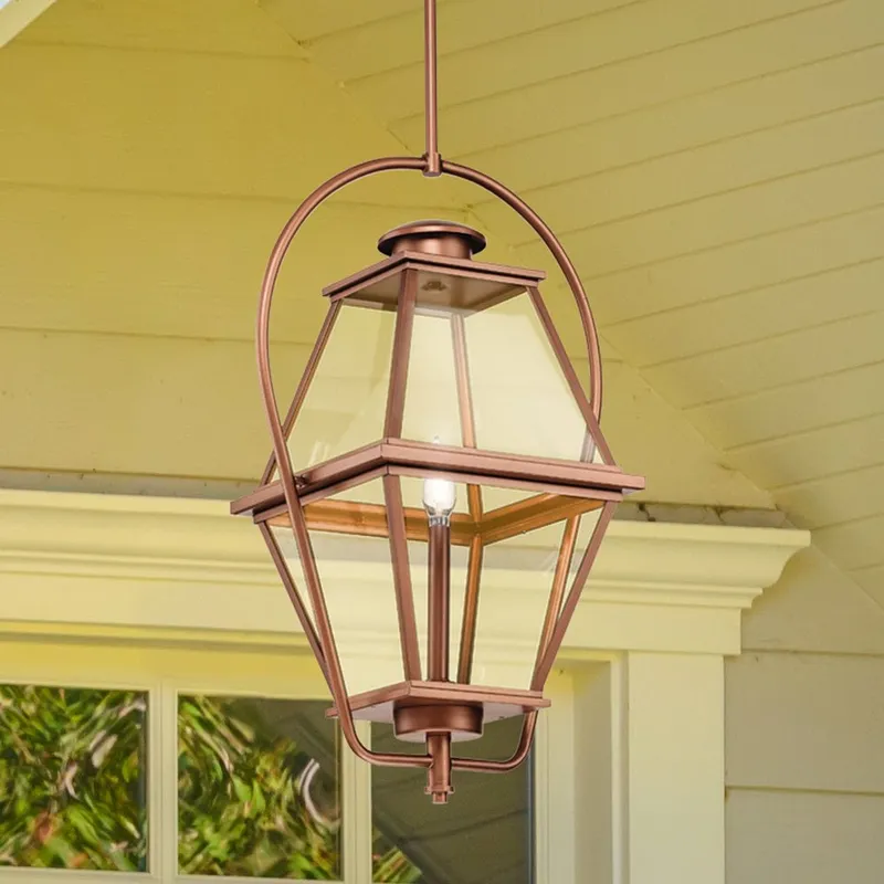 UHP1513 Vintage Outdoor Pendant, 25-5/8''H x 12"W x 12''D, Antique Copper Finish, Solingen Collection — Urban Ambiance LED Landscape Lights 60.0W 3000K