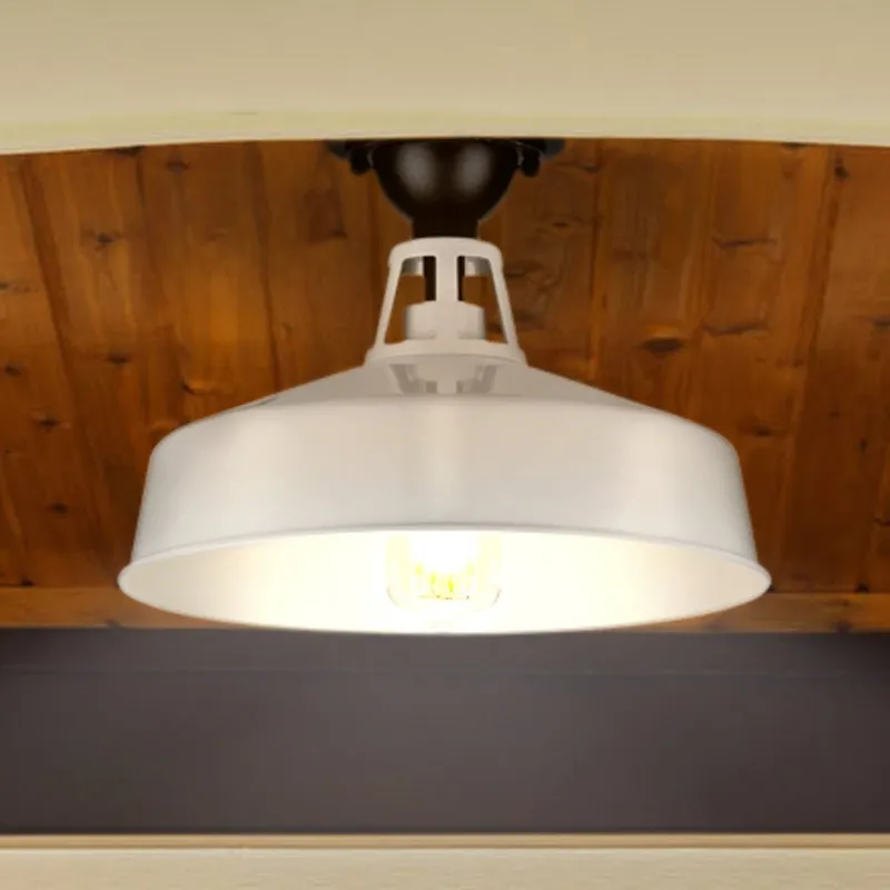 UHP1493 Industrial Outdoor Ceiling Light, 9-1/2''H x 13-1/4"W x 13-1/4''D, White Finish, Gary Collection — Urban Ambiance LED Post Top Lights 100.0W 3000K