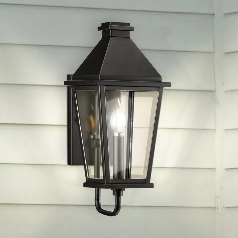 UHP1481 Tudor Outdoor Wall Sconce, 17-1/2''H x 8"W x 6-1/2''D, Textured Black Finish, Helena Collection — Urban Ambiance LED Wall Lights 60.0W 3000K