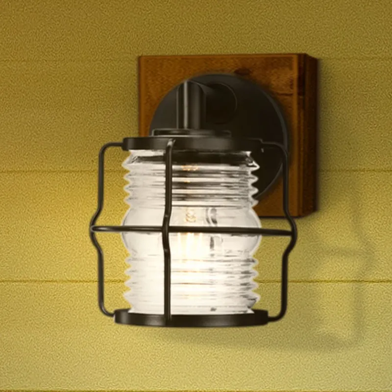 UHP1472 Coastal Outdoor Wall Sconce, 9-1/2''H x 8-1/2"W x 7-1/4''D, Matte Black Finish, Laramie Collection — Urban Ambiance LED Wall Lights 100.0W 3000K