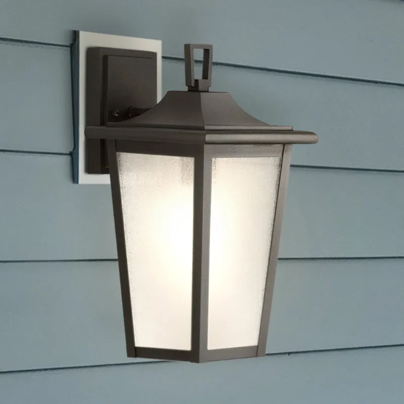 UHP1455 Traditional Outdoor Wall Sconce, 15''H x 9-5/8"W x 8''D, Textured Black Finish, Rolla Collection — Urban Ambiance LED Wall Lights 100.0W 3000K
