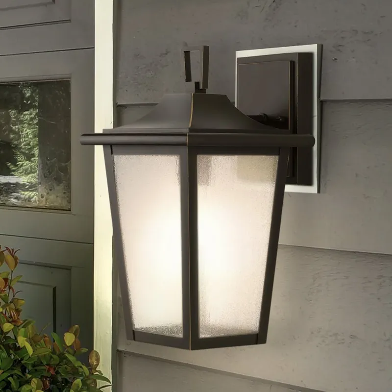 UHP1454 Traditional Outdoor Wall Sconce, 15''H x 9-5/8"W x 8''D, Antique Bronze Finish, Rolla Collection — Urban Ambiance LED Wall Lights 100.0W 3000K