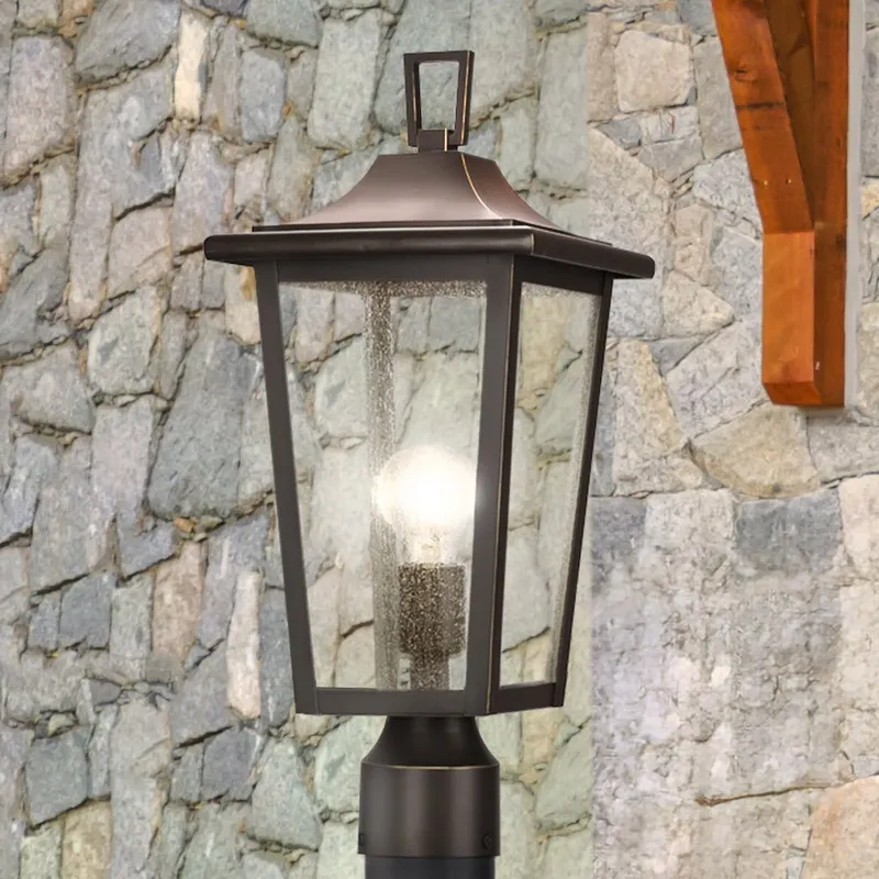 UHP1450 Traditional Outdoor Post Light, 18-1/2''H x 8"W x 8''D, Antique Bronze Finish, Rolla Collection — Urban Ambiance LED Lighting Controls 100.0W 3000K