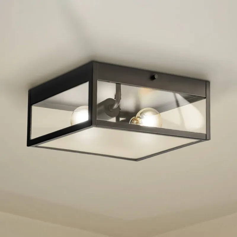 UHP1442 Classic Outdoor Ceiling Light, 4-5/8''H x 11"W x 11''D, Matte Black Finish, Linton Collection — Urban Ambiance LED Post Top Lights 60.0W 3000K