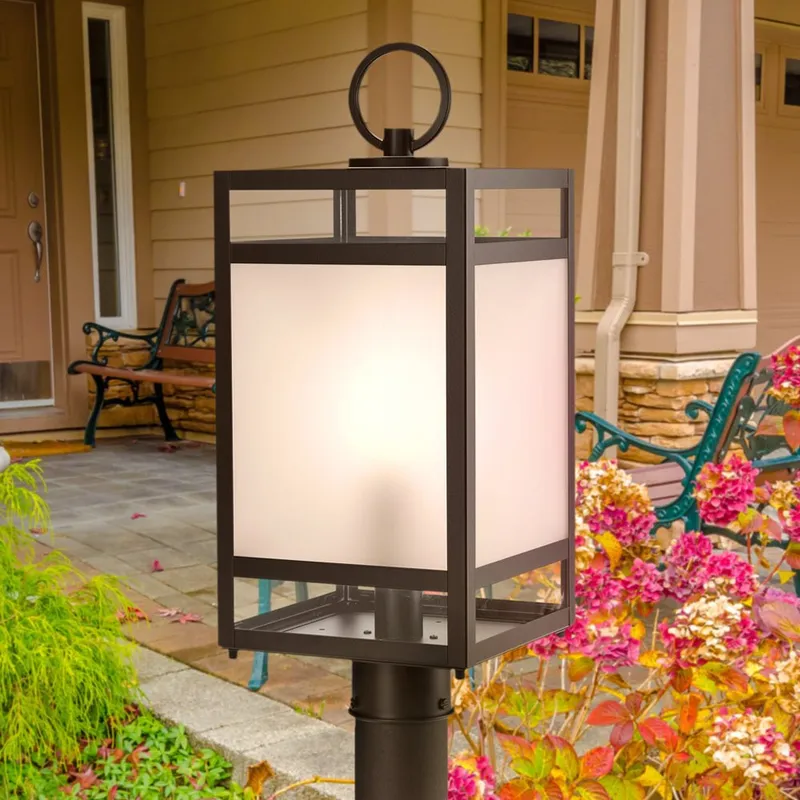 UHP1440 Classic Outdoor Post Light, 20-1/2''H x 8-3/8"W x 8-3/8''D, Matte Black Finish, Linton Collection — Urban Ambiance LED Lighting Controls 60.0W 3000K