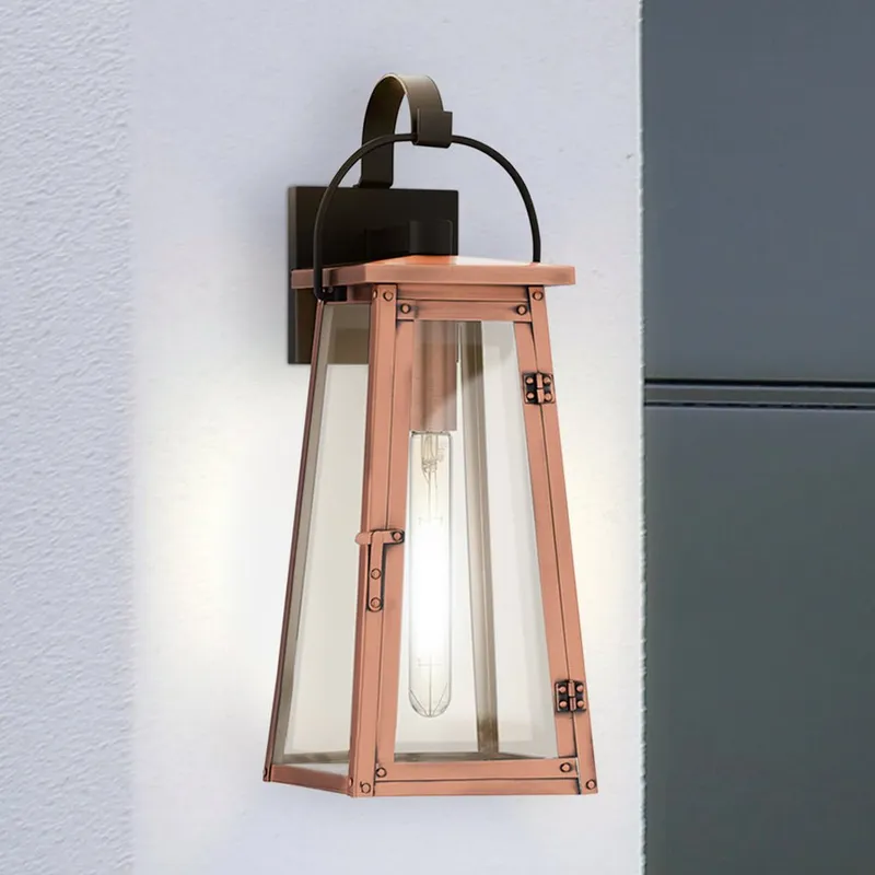 UQL10052 Vintage Outdoor Wall Sconce, 19.5''H x 7''W x 8.25''D, Aged Copper Finish, Oslo Collection — Urban Ambiance LED Wall Lights 100.0W 3000K
