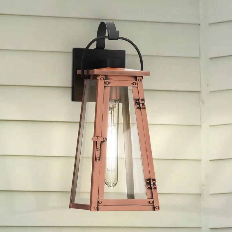 UQL10051 Vintage Outdoor Wall Sconce, 16.5''H x 6''W x 7.25''D, Aged Copper Finish, Oslo Collection — Urban Ambiance LED Wall Lights 100.0W 3000K