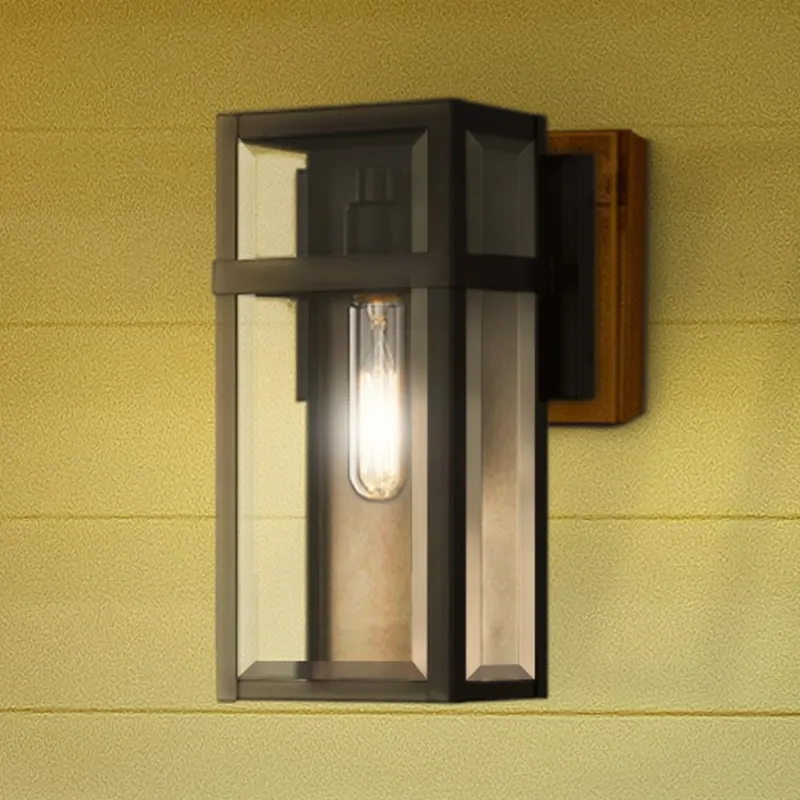 UQL10030 Modern Farmhouse Outdoor Wall Sconce, 13''H x 7.5''W x 5.5''D, Matte Black Finish, Penrith Collection — Urban Ambiance LED Wall Lights 100.0W 3000K