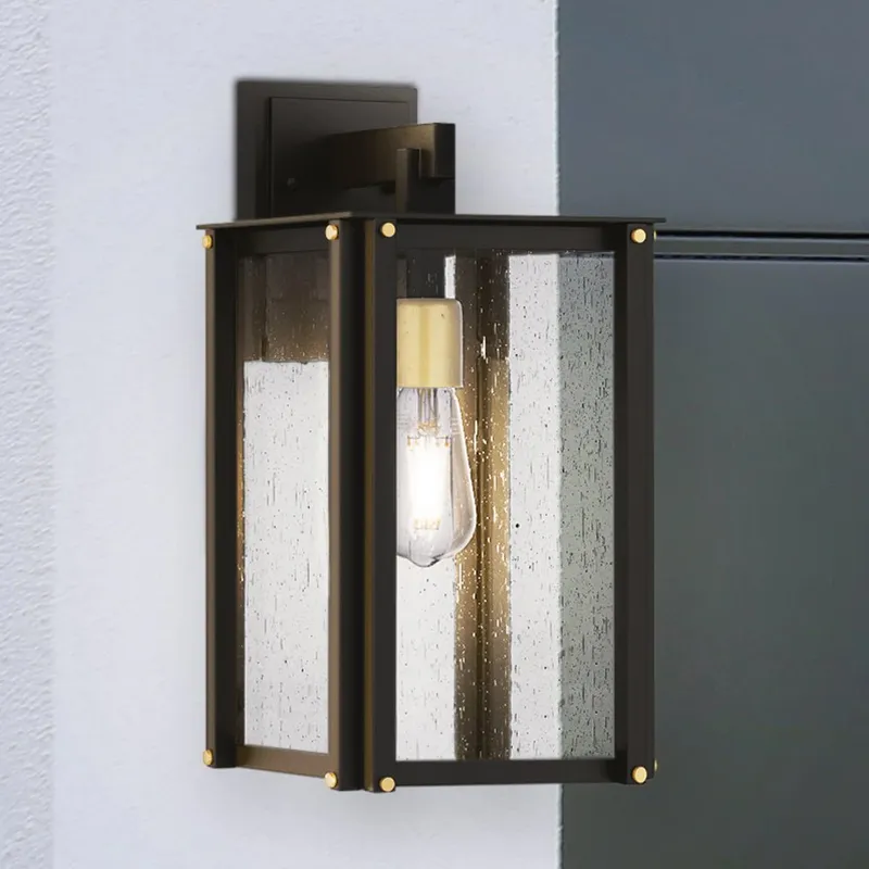 UQL10003 Mid Century Modern Outdoor Wall Sconce, 15.5''H x 8''W x 9.25''D, Matte Black Finish, Southbank Collection — Urban Ambiance LED Wall Lights 100.0W 3000K