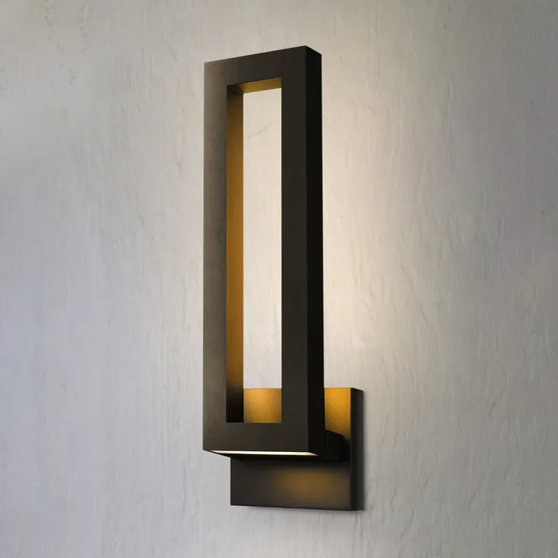 UQL10001 Contemporary Outdoor Wall Sconce, 24.25''H x 7.25''W x 4.25''D, Earth Black Finish, Konstanz Collection — Urban Ambiance LED Wall Lights 8.0W 3000K