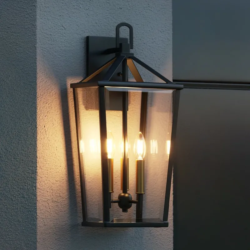 UQL1963 Urban Loft Outdoor Wall Sconce, 22''H x 9.5''W x 10.5''D, Matte Black Finish, Ulm Collection — Urban Ambiance LED Wall Lights 60.0W 3000K