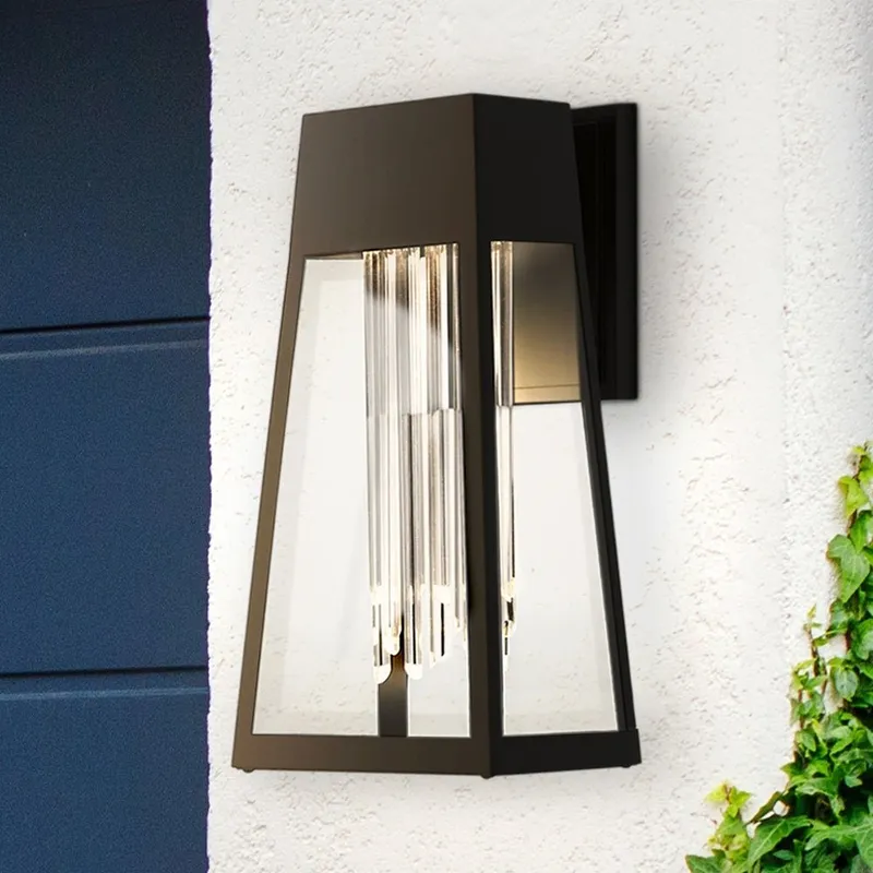 UQL1950 Urban Loft Outdoor Wall Sconce, 14.25''H x 6.25''W x 7.75''D, Matte Black Finish, Peoria Collection — Urban Ambiance LED Wall Lights 8.0W 3000K