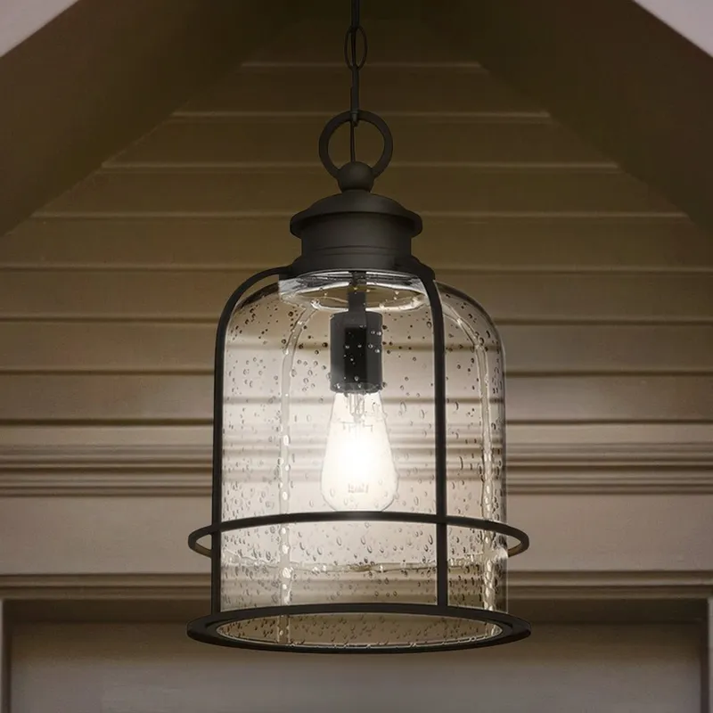 UQL1943 Coastal Outdoor Pendant, 16.25''H x 10''W x 10''D, Earth Black Finish, Lausanne Collection — Urban Ambiance LED Landscape Lights 100.0W 3000K