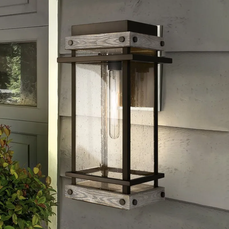 UQL1932 Modern Farmhouse Outdoor Wall Sconce, 19.5''H x 9.5''W x 10.5''D, Matte Black Finish, Munich Collection — Urban Ambiance LED Wall Lights 100.0W 3000K