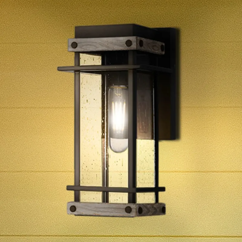 UQL1930 Modern Farmhouse Outdoor Wall Sconce, 11.5''H x 5.5''W x 6.5''D, Matte Black Finish, Munich Collection — Urban Ambiance LED Wall Lights 100.0W 3000K