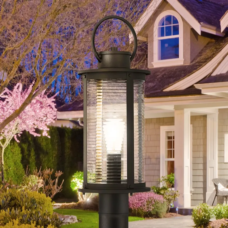 UQL1924 Nautical Outdoor Post Light, 20.25''H x 7.5''W x 7.5''D, Matte Black Finish, Jasper Collection — Urban Ambiance LED Lighting Controls 100.0W 3000K