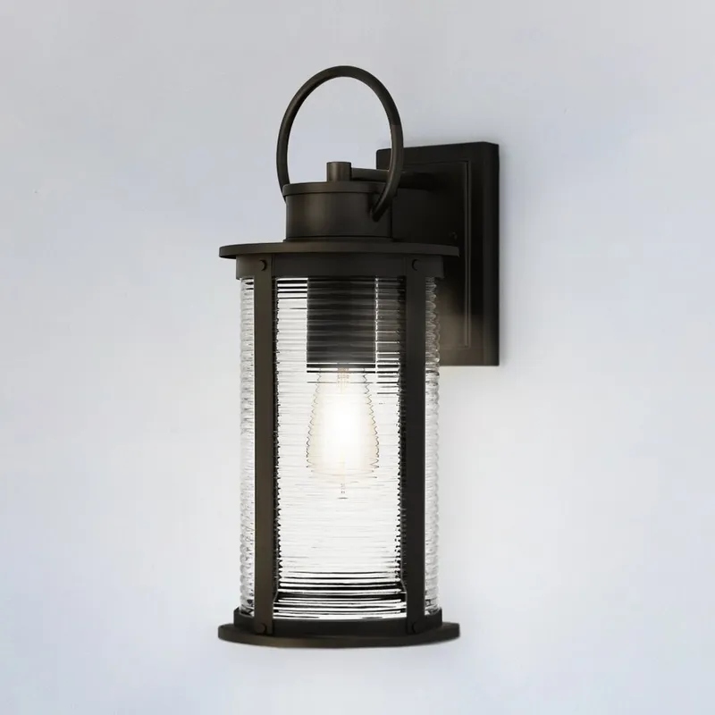 UQL1923 Nautical Outdoor Wall Sconce, 18''H x 7.5''W x 8.75''D, Matte Black Finish, Jasper Collection — Urban Ambiance LED Wall Lights 100.0W 3000K