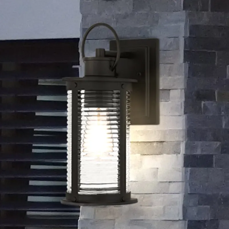 UQL1921 Nautical Outdoor Wall Sconce, 13.25''H x 5.5''W x 7''D, Matte Black Finish, Jasper Collection — Urban Ambiance LED Wall Lights 100.0W 3000K