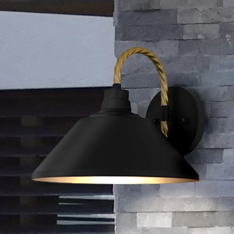 UQL1910 Urban Loft Outdoor Wall Sconce, 9.5''H x 11''W x 11.75''D, Matte Black Finish, Emden Collection — Urban Ambiance LED Wall Lights 100.0W 3000K