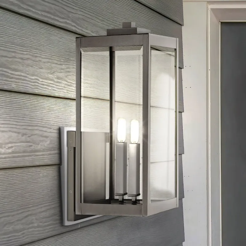UQL1891 Modern Farmhouse Outdoor Wall Sconce, 22.75''H x 9.00''W x 10.25''D, Stainless Steel Finish, Quincy Collection — Urban Ambiance LED Wall Lights 60.0W 3000K