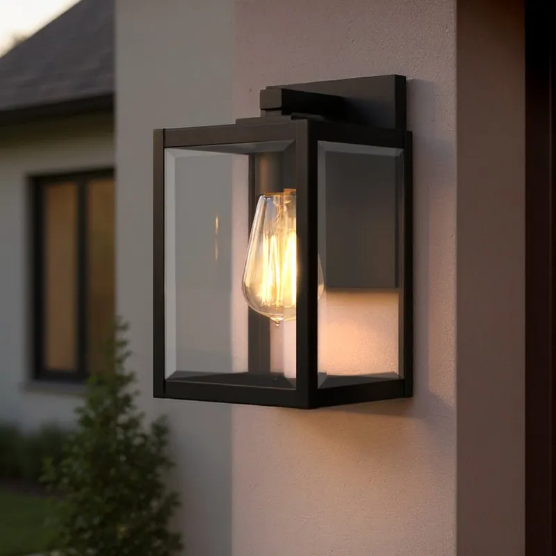 UQL1890 Modern Farmhouse Outdoor Wall Sconce, 10.00''H x 5.75''W x 6.50''D, Natural Black Finish, Quincy Collection — Urban Ambiance LED Wall Lights 100.0W 3000K