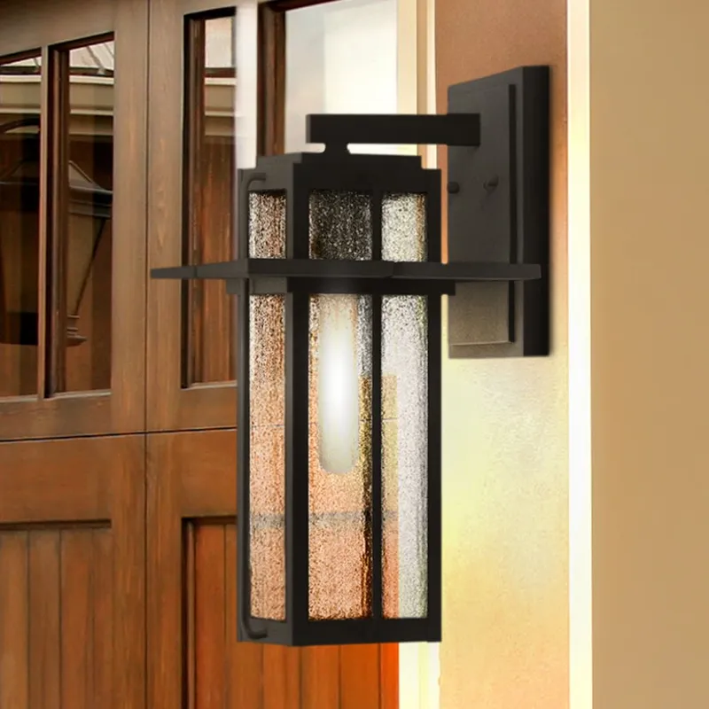 UQL1851 Craftsman Outdoor Wall Sconce, 16.50''H x 9.00''W x 10.25''D, Mottled Black Finish, Camberwell Collection — Urban Ambiance LED Wall Lights 100.0W 3000K