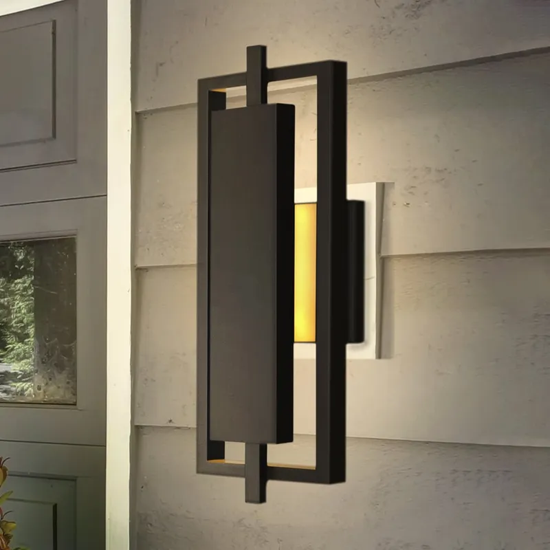 UQL1841 Modern Outdoor Wall Sconce, 16.00''H x 5.75''W x 3.75''D, Matte Black Finish, Juniper Collection, Marine-Grade Construction — Urban Ambiance LED Wall Lights 8.0W 3000K