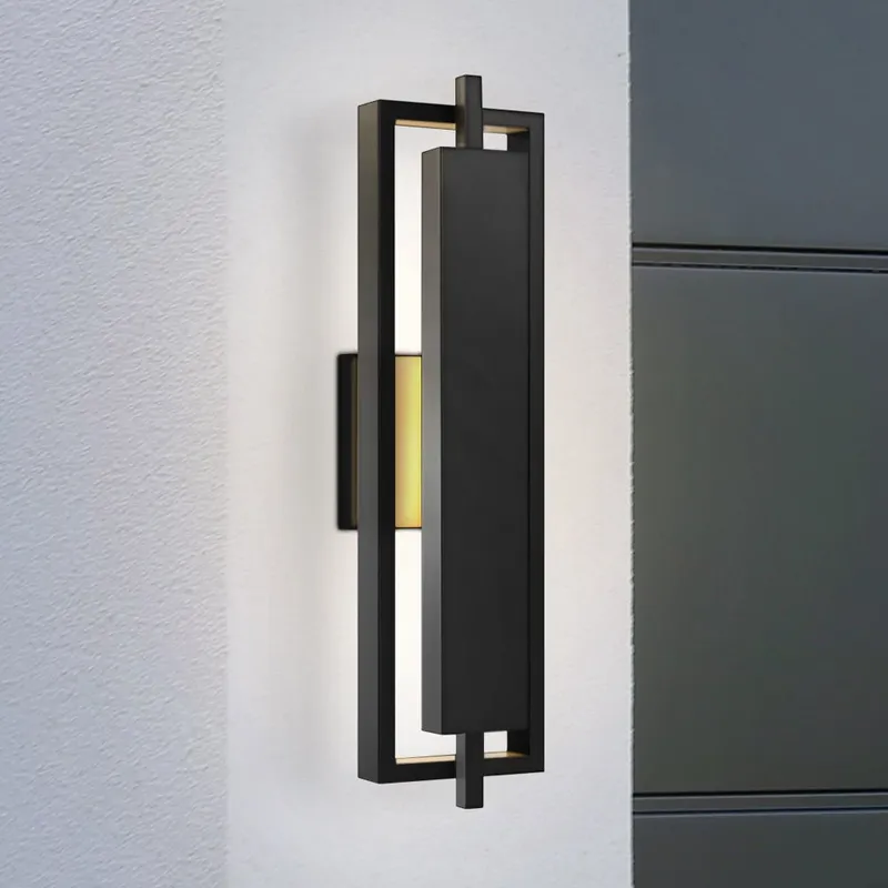 UQL1840 Modern Outdoor Wall Sconce, 20.50''H x 5.75''W x 3.75''D, Matte Black Finish, Juniper Collection, Marine-Grade Construction — Urban Ambiance LED Wall Lights 8.0W 3000K