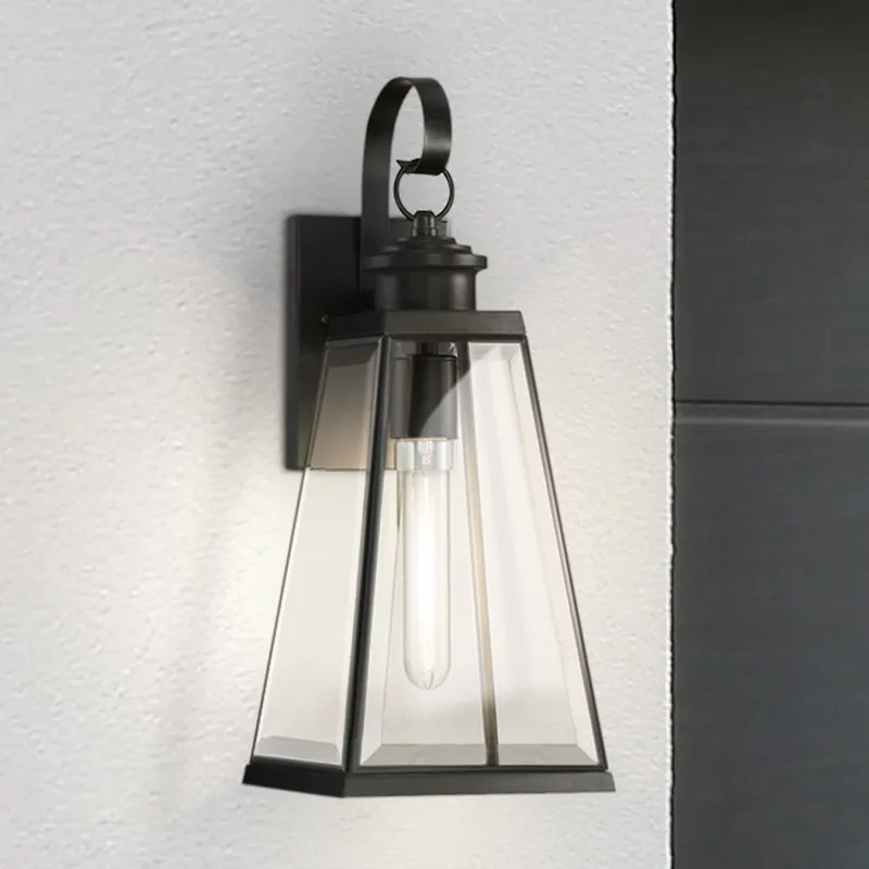 UQL1833 New Traditional Outdoor Wall Sconce, 17.75''H x 7.00''W x 8.00''D, Matte Black Finish, Mannheim Collection — Urban Ambiance LED Wall Lights 100.0W 3000K