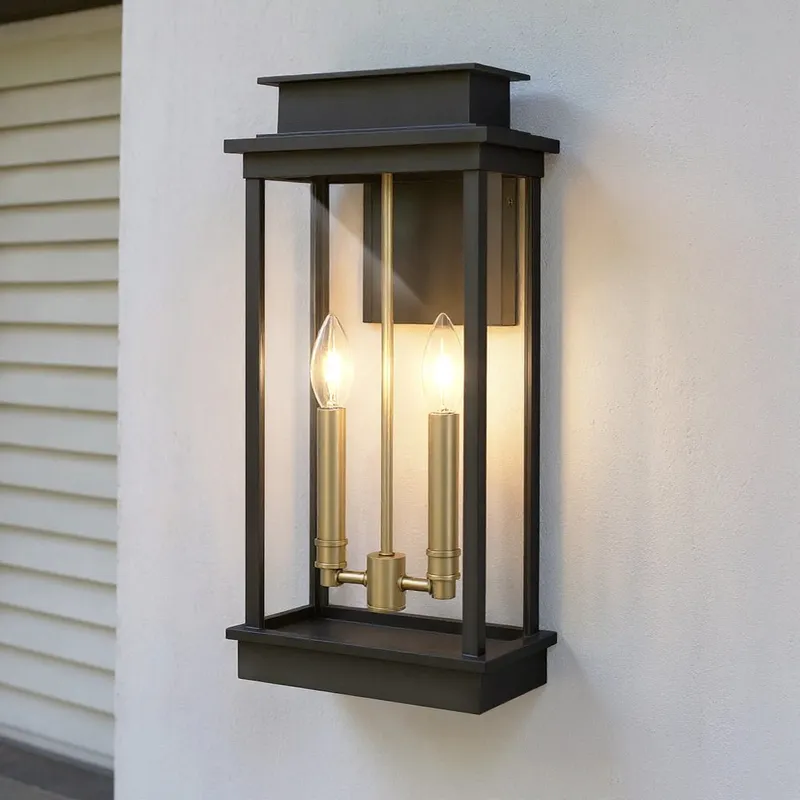 UQL1821 New Traditional Outdoor Wall Sconce, 18.75''H x 8.75''W x 6.00''D, Matte Black Finish, Selby Collection, Marine-Grade Construction — Urban Ambiance LED Wall Lights 60.0W 3000K