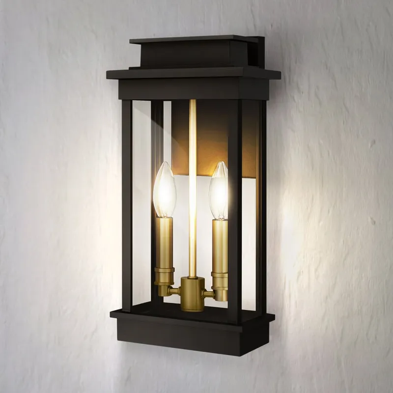 UQL1820 New Traditional Outdoor Wall Sconce, 15.50''H x 7.50''W x 5.50''D, Matte Black Finish, Selby Collection, Marine-Grade Construction — Urban Ambiance LED Wall Lights 60.0W 3000K