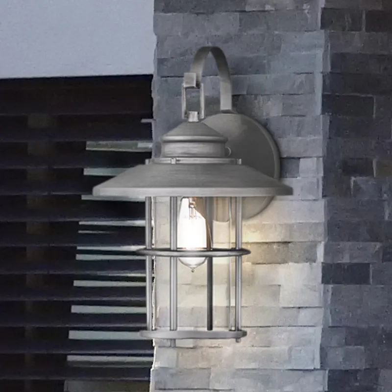 UQL1794 Coastal Outdoor Wall Sconce, 16.50''H x 11.50''W x 12.50''D, Antique Brushed Aluminum Finish, Ellendale Collection — Urban Ambiance LED Wall Lights 100.0W 3000K